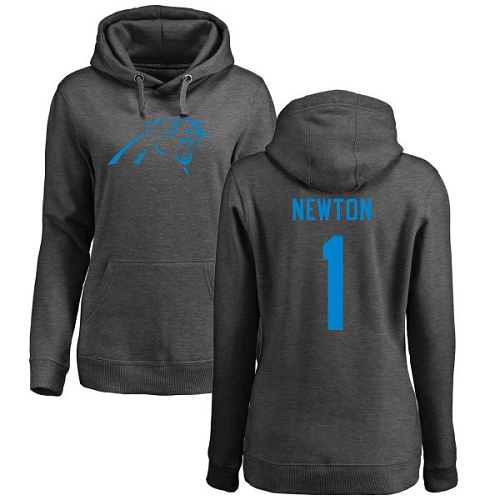 Carolina Panthers Ash Women Cam Newton One Color NFL Football 1 Pullover Hoodie Sweatshirts